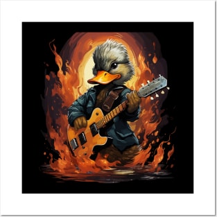 Duck Playing Guitar Posters and Art